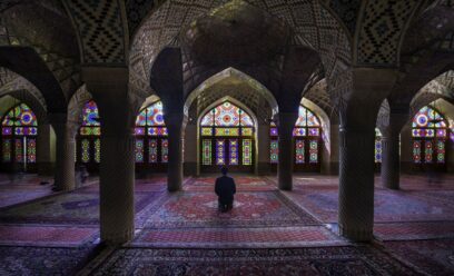 Muslim Praying in a Mosque