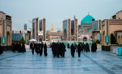 Iranians in front of mosque